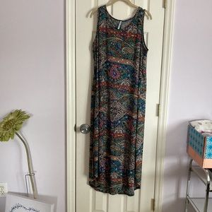 Paisley print maxi dress. Plus size. VG condition